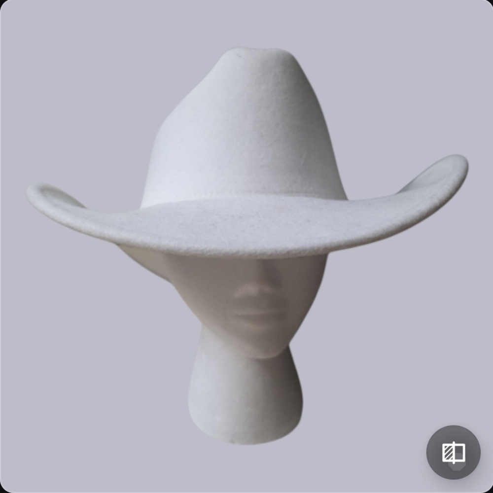 White Felt Western Hat Decor